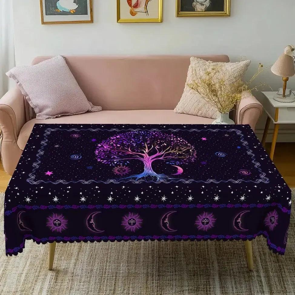 Pagan Moon Sun Tree of Life Tablecloth Wiccan Home Decor-MoonChildWorld