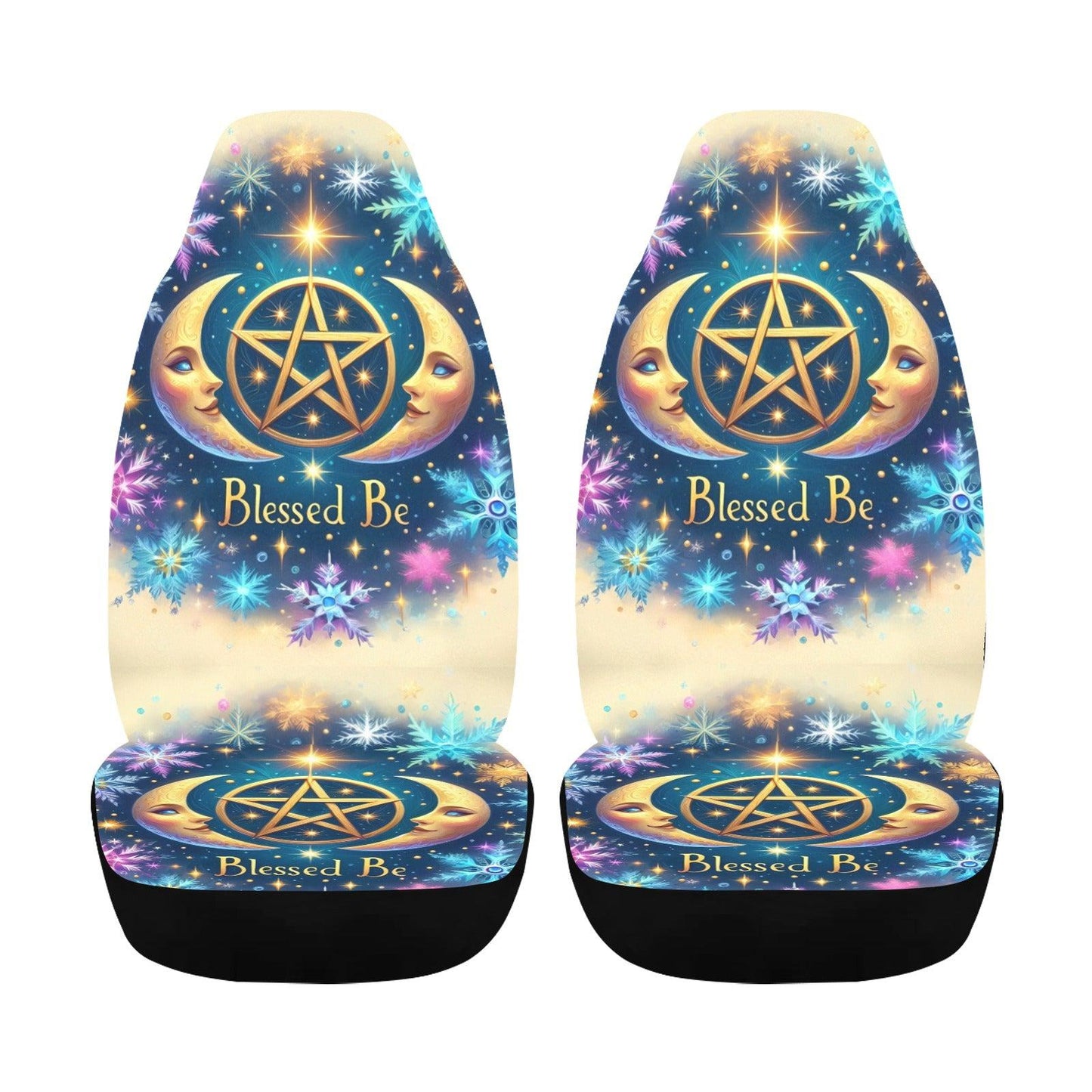 Pagan Pentacle Moon Car Seat Covers-MoonChildWorld