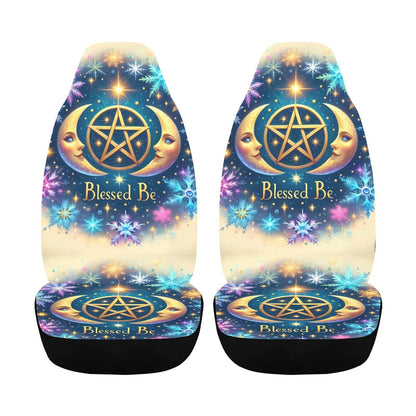 Pagan Pentacle Moon Car Seat Covers-MoonChildWorld