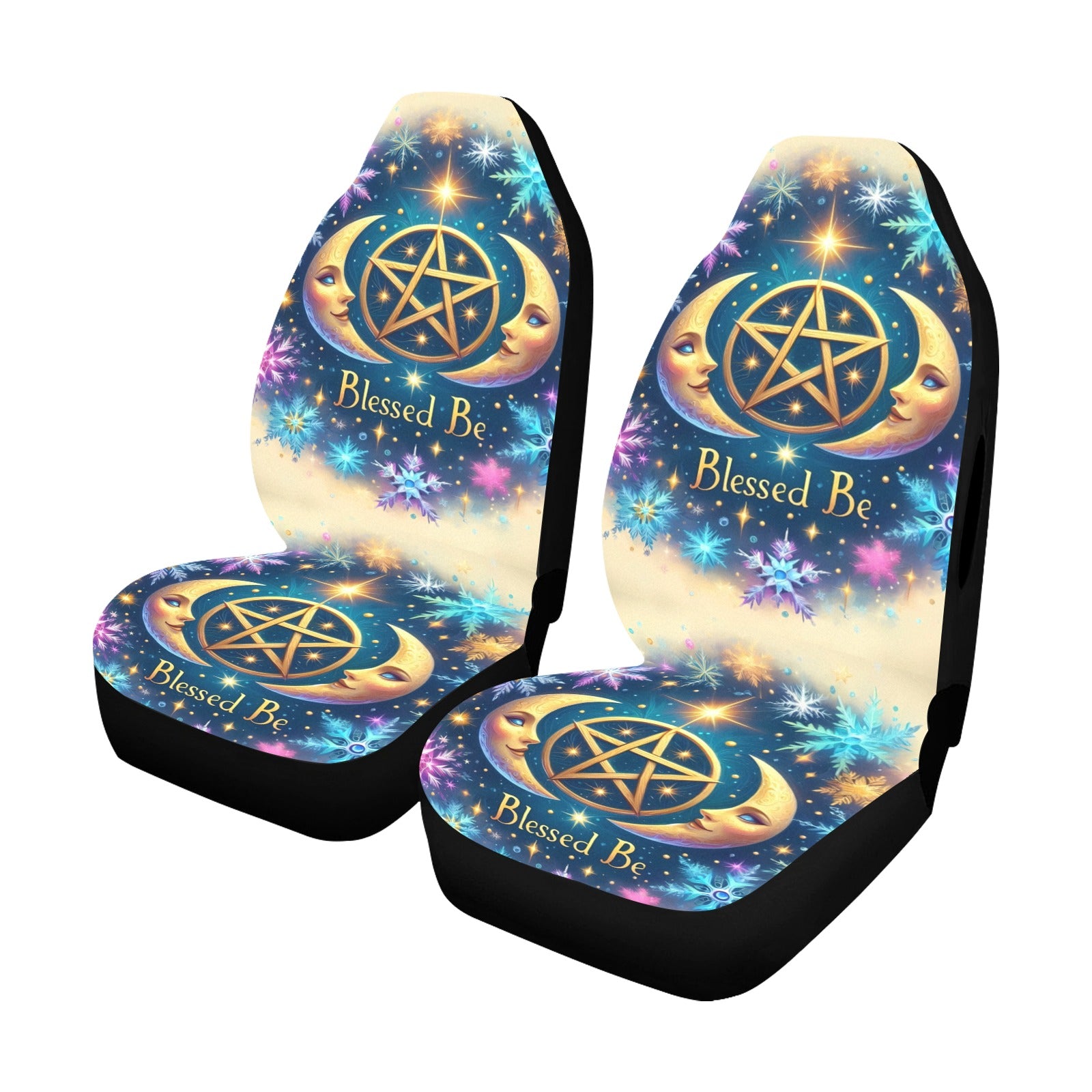 Pagan Pentacle Moon Car Seat Covers-MoonChildWorld