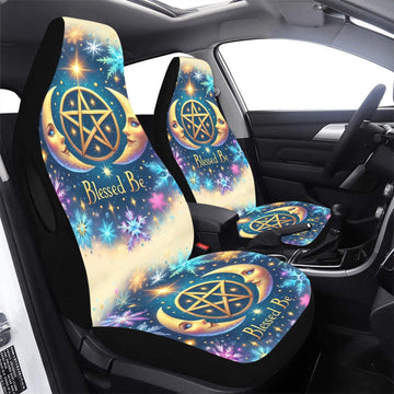 Pagan Pentacle Moon Car Seat Covers-MoonChildWorld