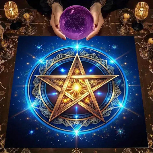 Pagan Pentacle Tarot Tablecloth – Wicca Altar Cloth for Divination, Meditation & Home Decor-MoonChildWorld