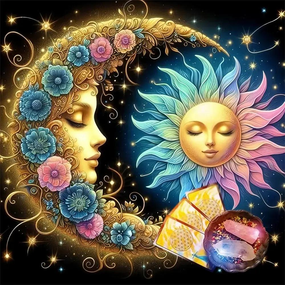 Pagan Sun and Moon Tarot Tablecloth Divination Altar Cloth Witchcraft Supplies-MoonChildWorld