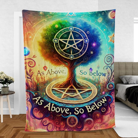 Pagan Tree of Life Blanket - Norse Celtic Nature-Inspired Throw for Spiritual Homes-MoonChildWorld
