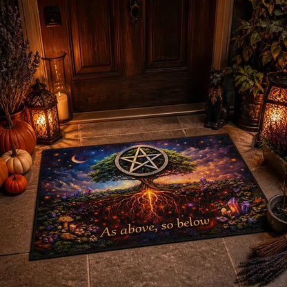 Pagan Tree of Life Doormat – Spiritual Wicca Welcome Mat for Mystical Decor_mockup_1.webp