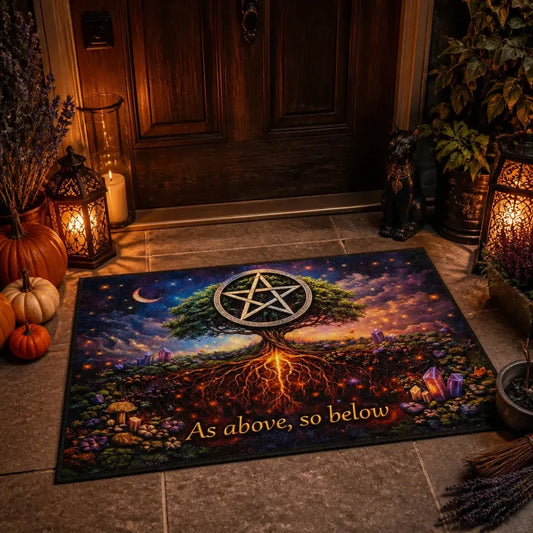 Pagan Tree of Life Doormat – Spiritual Wicca Welcome Mat for Mystical Decor_mockup_1.webp