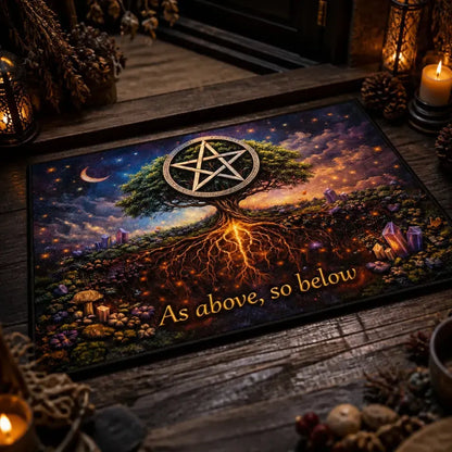 Pagan Tree of Life Doormat – Spiritual Wicca Welcome Mat for Mystical Decor_mockup_2.webp