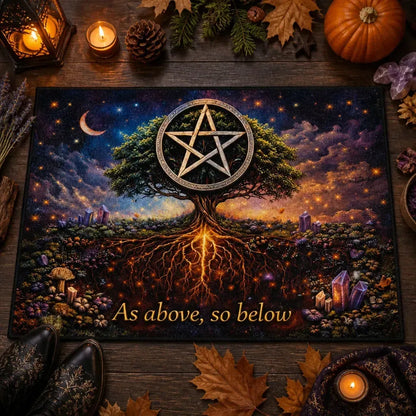 Pagan Tree of Life Doormat – Spiritual Wicca Welcome Mat for Mystical Decor_mockup_3.webp