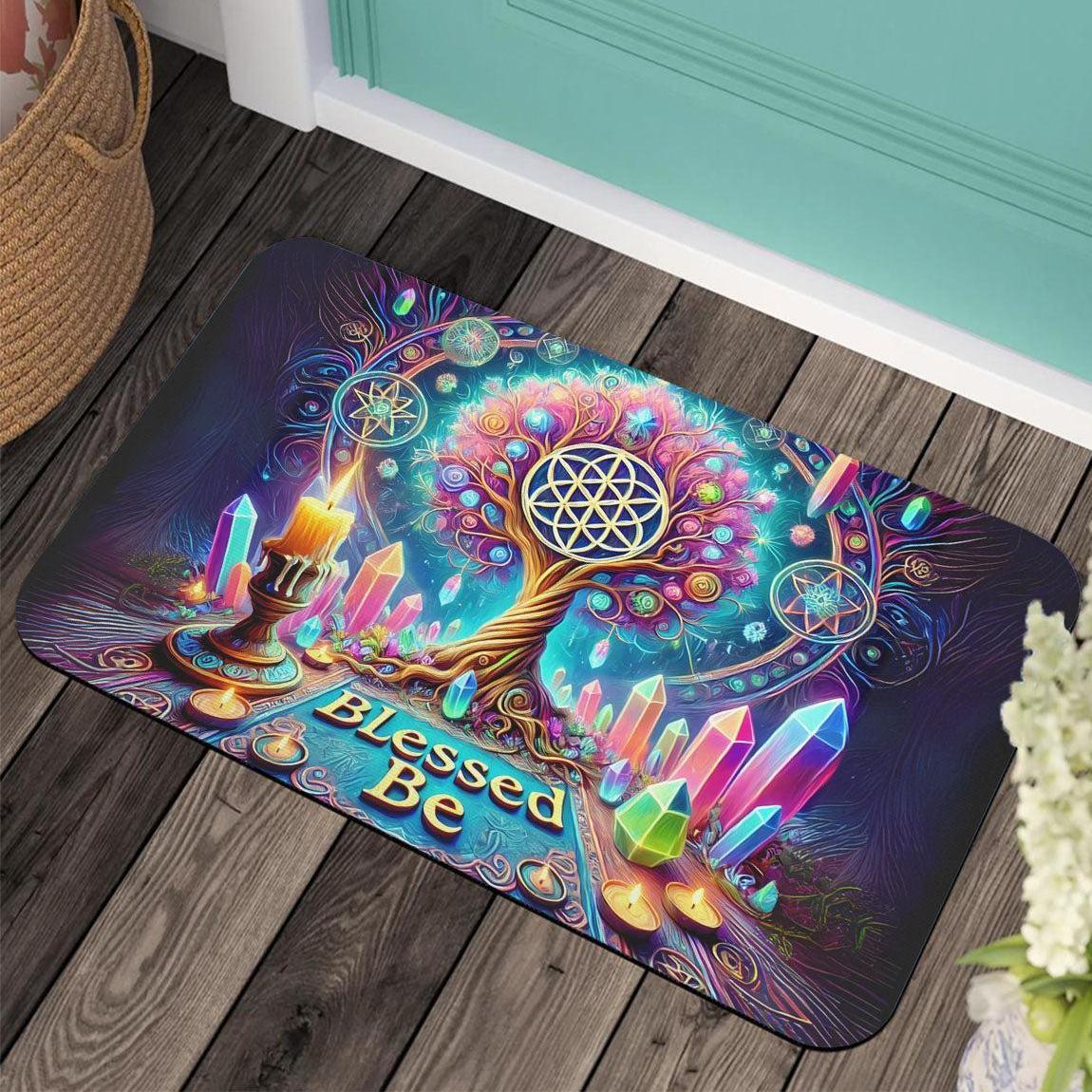 Pagan Tree of Life Doormat for Spiritual Home Decor-MoonChildWorld