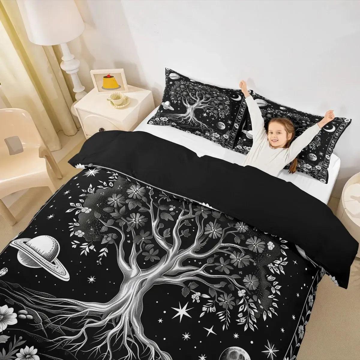 Pagan Tree of Life Duvet Cover Set Bohemian Mandala Bedding Set-MoonChildWorld