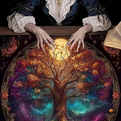 Pagan Tree of Life Tarot Tablecloth – Wicca Altar Cloth for Divination & Meditation-MoonChildWorld
