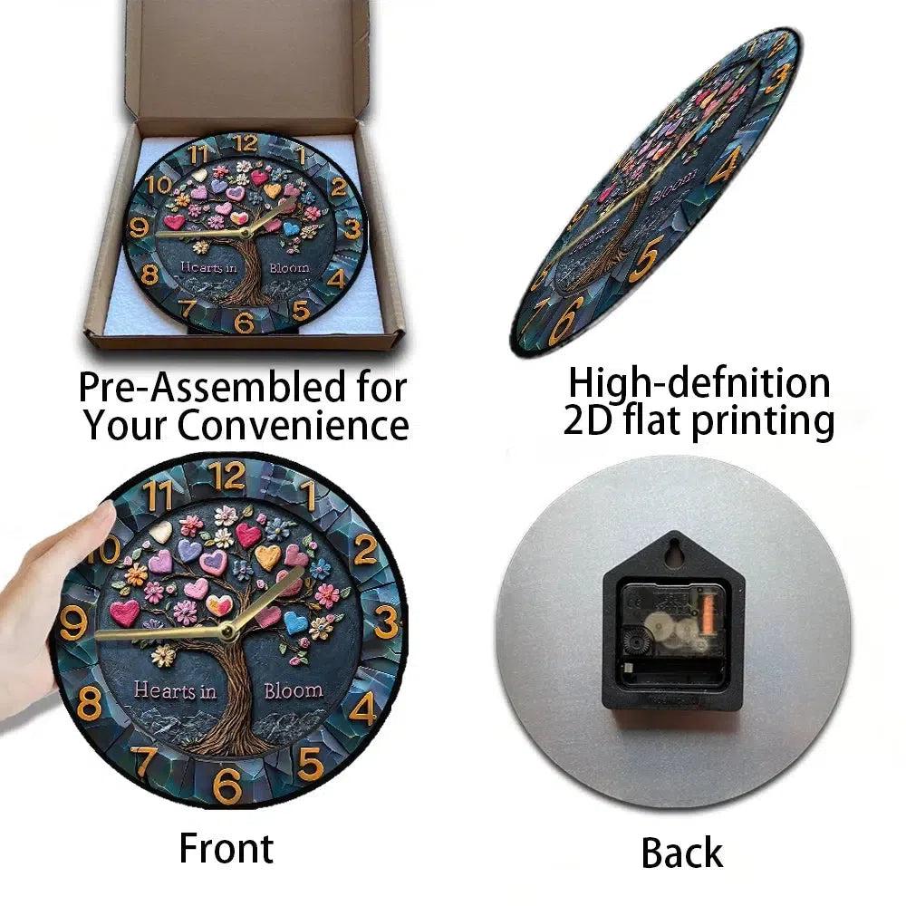 Pagan Tree of life Wall Clock for Valentine's Day-MoonChildWorld