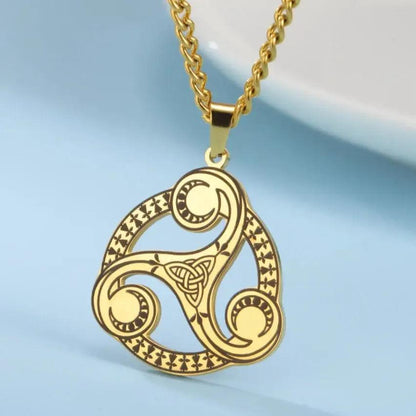 Pagan Trinity Celtic Knot Necklace Wicca Triskelion Symbol Necklace Witch Jewelry-MoonChildWorld