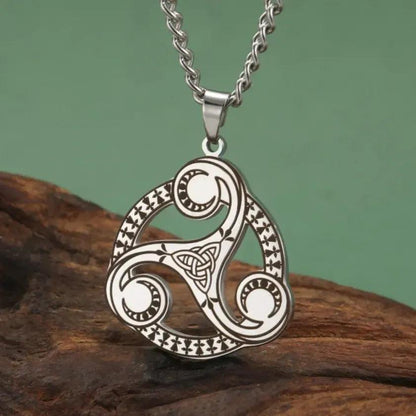 Pagan Trinity Celtic Knot Necklace Wicca Triskelion Symbol Necklace Witch Jewelry-MoonChildWorld
