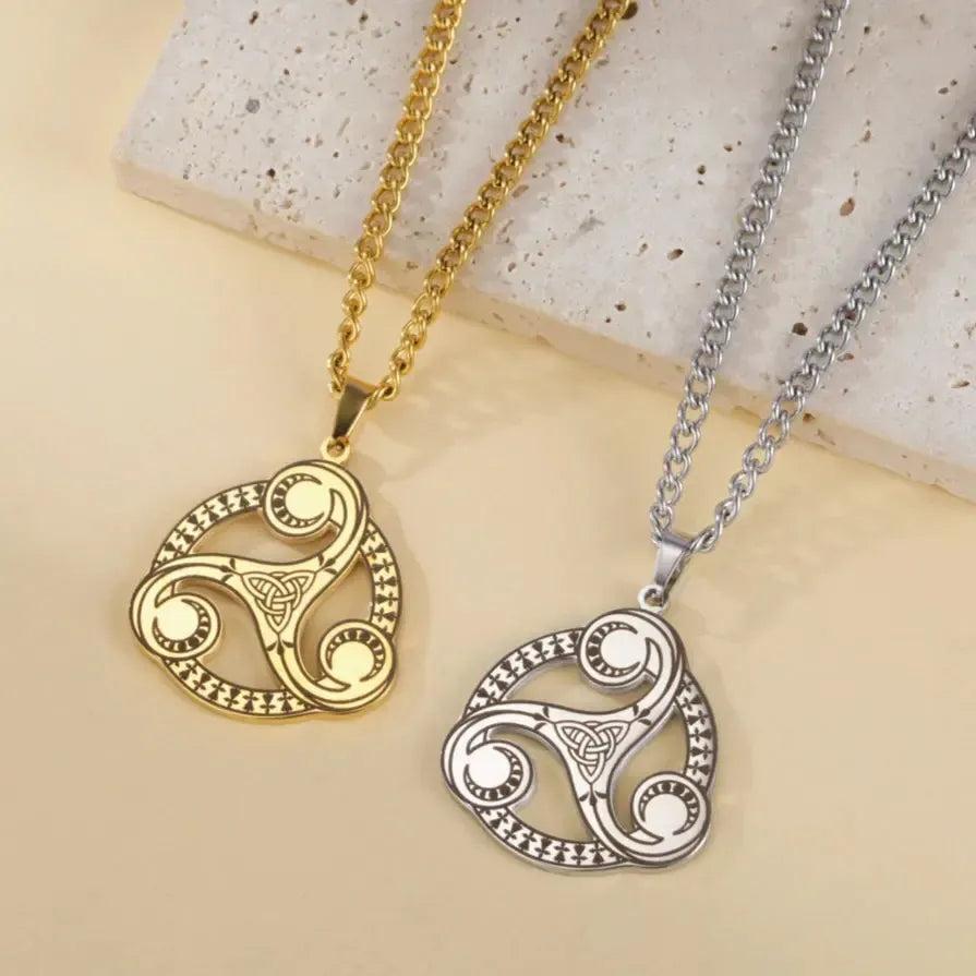 Pagan Trinity Celtic Knot Necklace Wicca Triskelion Symbol Necklace Witch Jewelry-MoonChildWorld