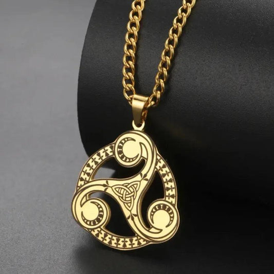 Pagan Trinity Celtic Knot Necklace Wicca Triskelion Symbol Necklace Witch Jewelry-MoonChildWorld