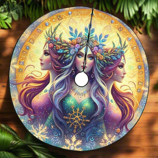 Pagan Triple Goddess Christmas Tree Skirt Hecate Goddess Yule Tree Skirt-MoonChildWorld