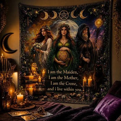 Pagan Triple Moon Goddess Tapestry Wiccan Altar Wall Hanging_mockup_3.webp