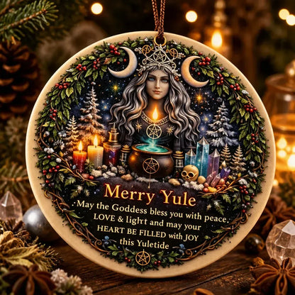 Pagan Triple Moon Goddess Yule Ceramic Ornament – Wiccan Holiday Ornament_mockup_2.webp