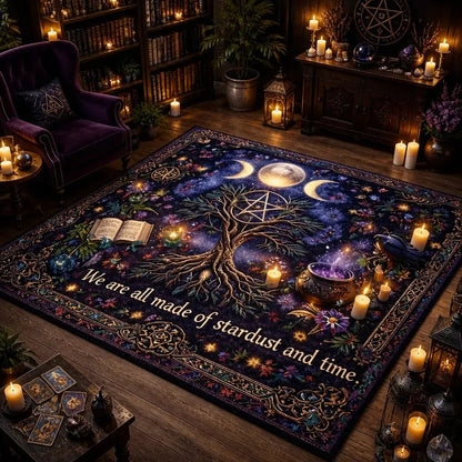 Pagan Triple Moon Tree of Life Area Rug – Spiritual Wicca Carpet for Mystical Home Decor_mockup_1.webp