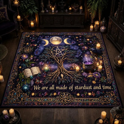 Pagan Triple Moon Tree of Life Area Rug – Spiritual Wicca Carpet for Mystical Home Decor_mockup_2.webp