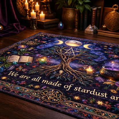 Pagan Triple Moon Tree of Life Area Rug – Spiritual Wicca Carpet for Mystical Home Decor_mockup_3.webp