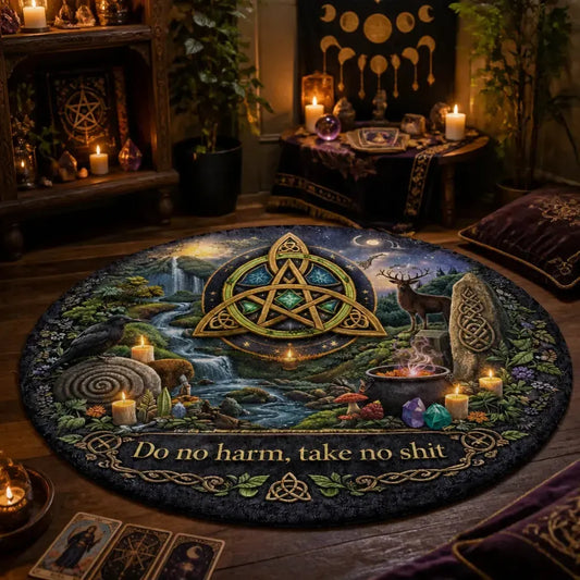 Pagan Triquetra Celtic Knot Round Rug Witchy Carpet for Wiccan Home Decor_mockup_1.webp