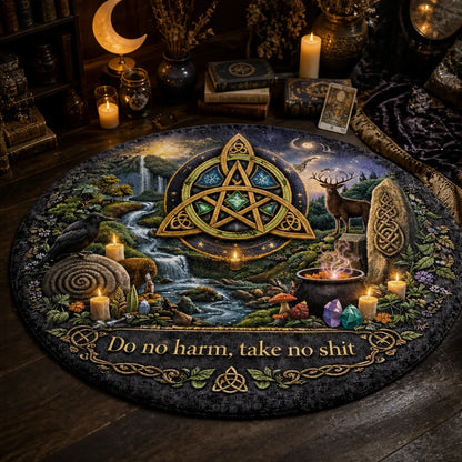 Pagan Triquetra Celtic Knot Round Rug Witchy Carpet for Wiccan Home Decor_mockup_3.webp