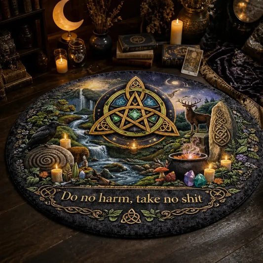 Pagan Triquetra Celtic Knot Round Rug Witchy Carpet for Wiccan Home Decor_mockup_3.webp