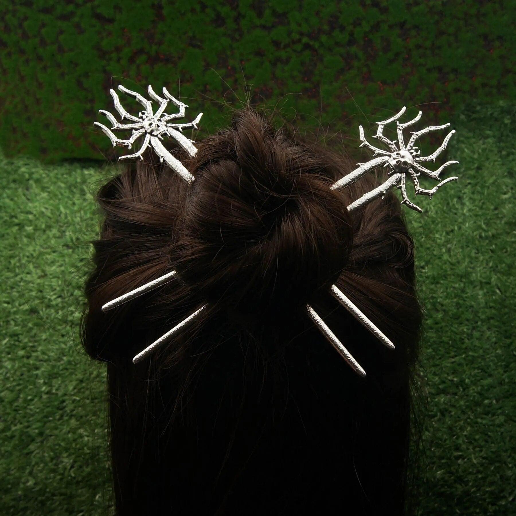 Pagan Witch Moon Hairpin Witchy Hair Accessories-MoonChildWorld