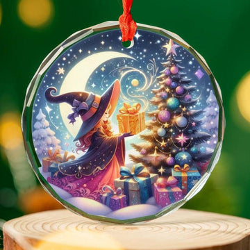 Pagan Yule Ornament Witchy Glass Ornament-MoonChildWorld