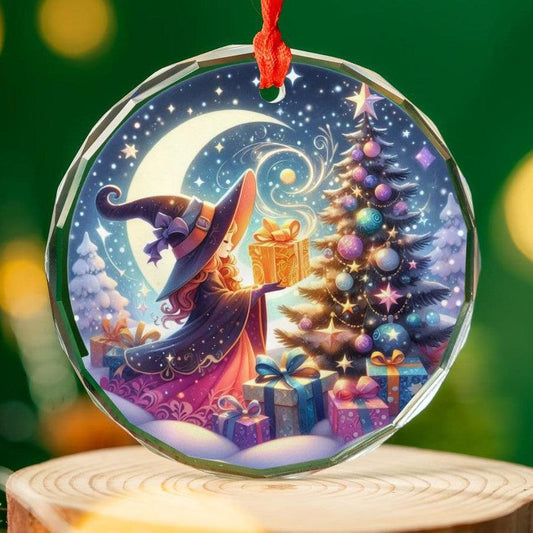 Pagan Yule Ornament Witchy Glass Ornament-MoonChildWorld