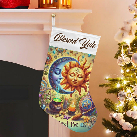 Pagan Yule Sun Moon Wicca Christmas Stocking for Yule Decorations-MoonChildWorld