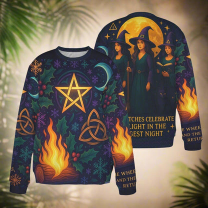Pagan Yule Sweater Witch Christmas Sweatshirt-MoonChildWorld