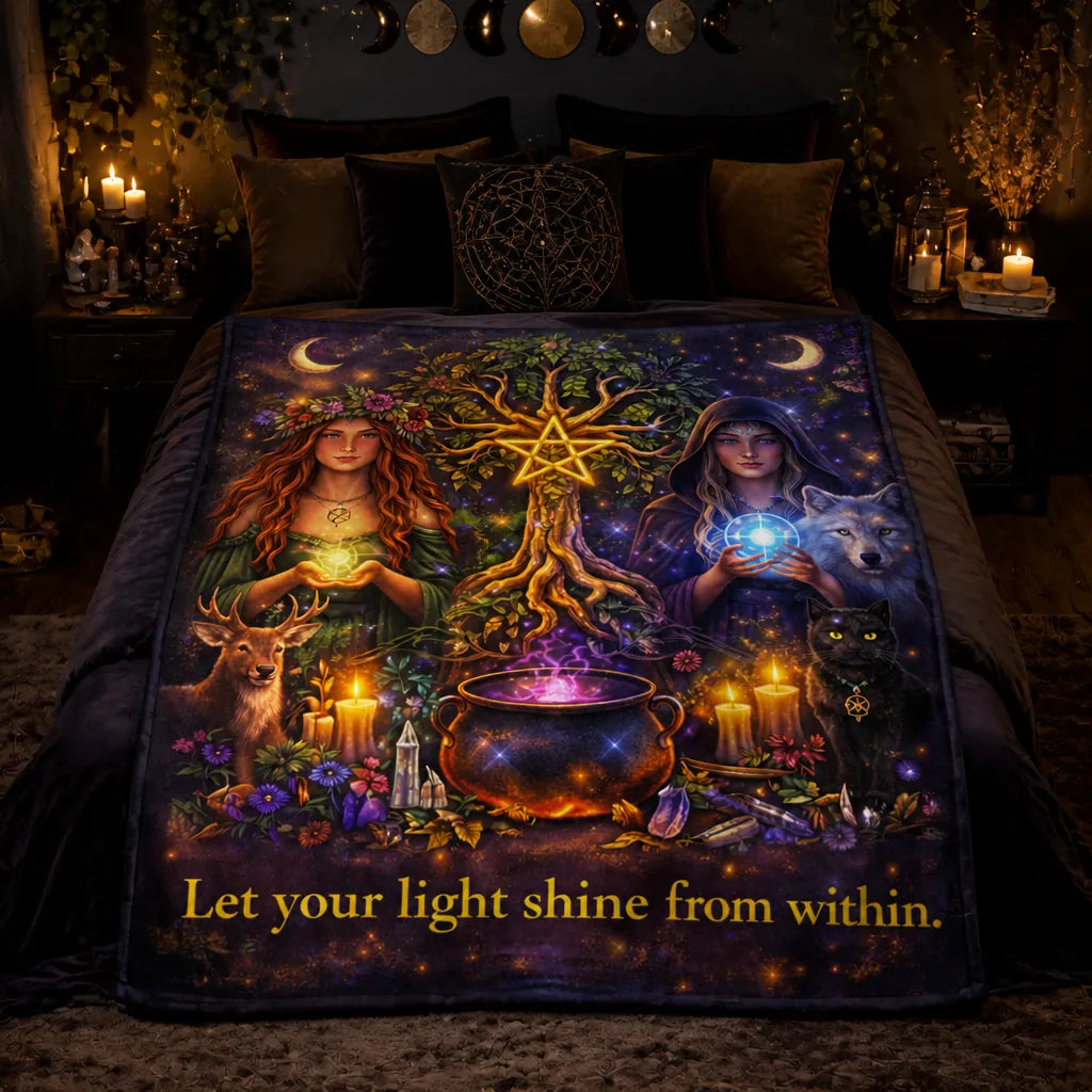 Pagan and Wicca Goddess Blanket witch Tree of Life Witchy Home Decor_mockup_1.webp