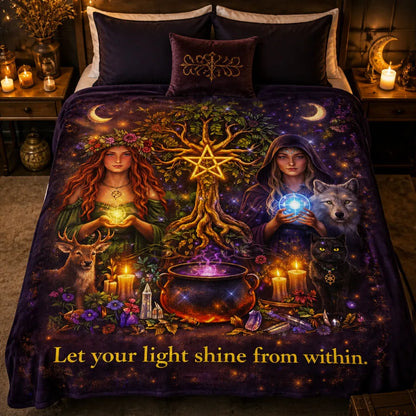 Pagan and Wicca Goddess Blanket witch Tree of Life Witchy Home Decor_mockup_2.webp