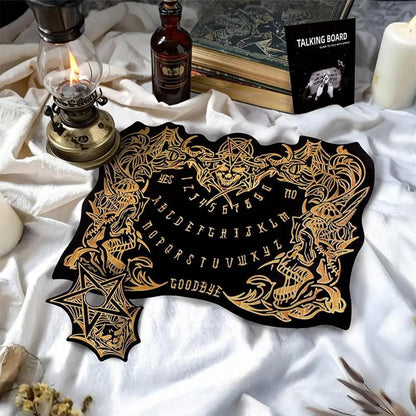 Pendulum Witch Ouija Board For Divination - Gothic Skull Spirit Wooden Talking Board-MoonChildWorld