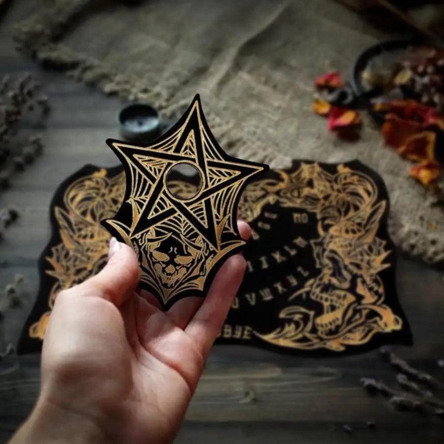 Pendulum Witch Ouija Board For Divination - Gothic Skull Spirit Wooden Talking Board-MoonChildWorld