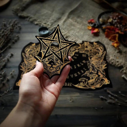 Pendulum Witch Ouija Board For Divination - Gothic Skull Spirit Wooden Talking Board-MoonChildWorld