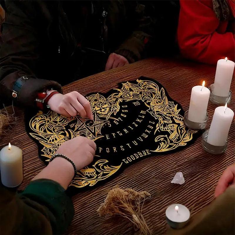 Pendulum Witch Ouija Board For Divination - Gothic Skull Spirit Wooden Talking Board-MoonChildWorld