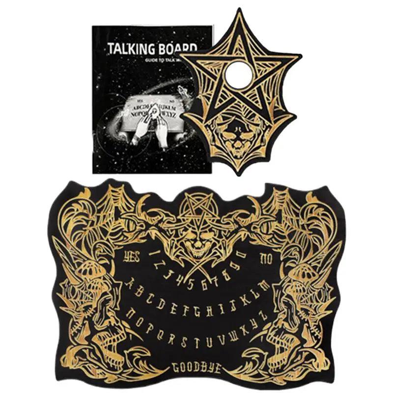 Pendulum Witch Ouija Board For Divination - Gothic Skull Spirit Wooden Talking Board-MoonChildWorld