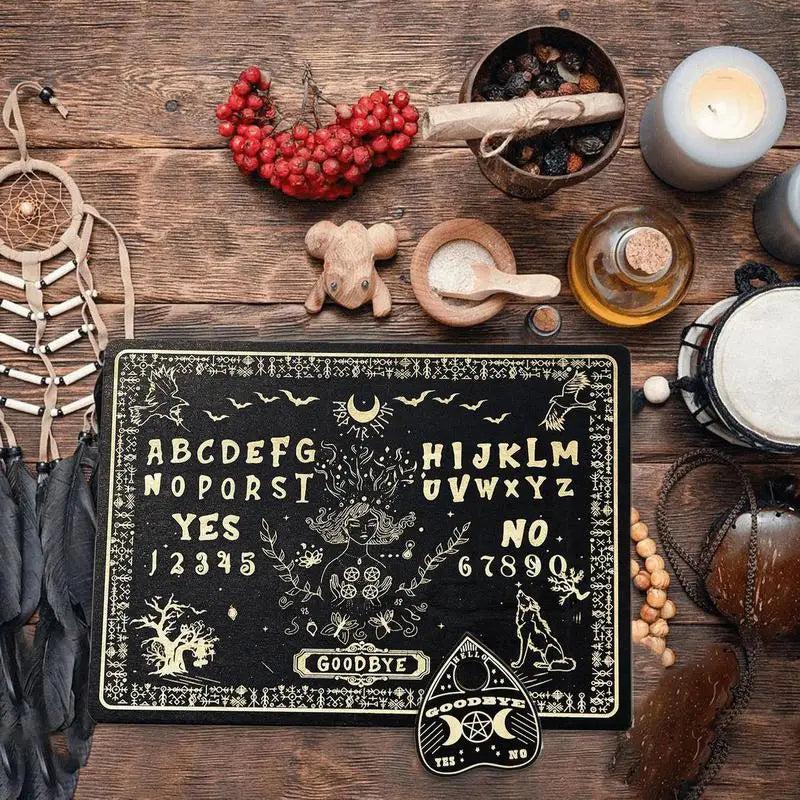 Pendulum Witch Ouija Board For Divination - Gothic Spirit Wooden Talking Board Wiccan Altar Supplies-MoonChildWorld