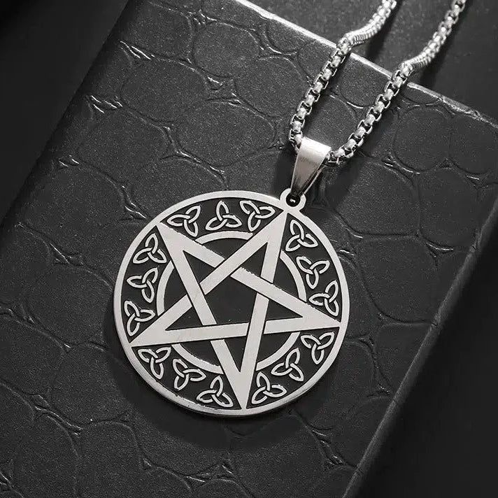 Pentacle Celtic Knot Witchcraft Necklace Amulet Jewelry-MoonChildWorld