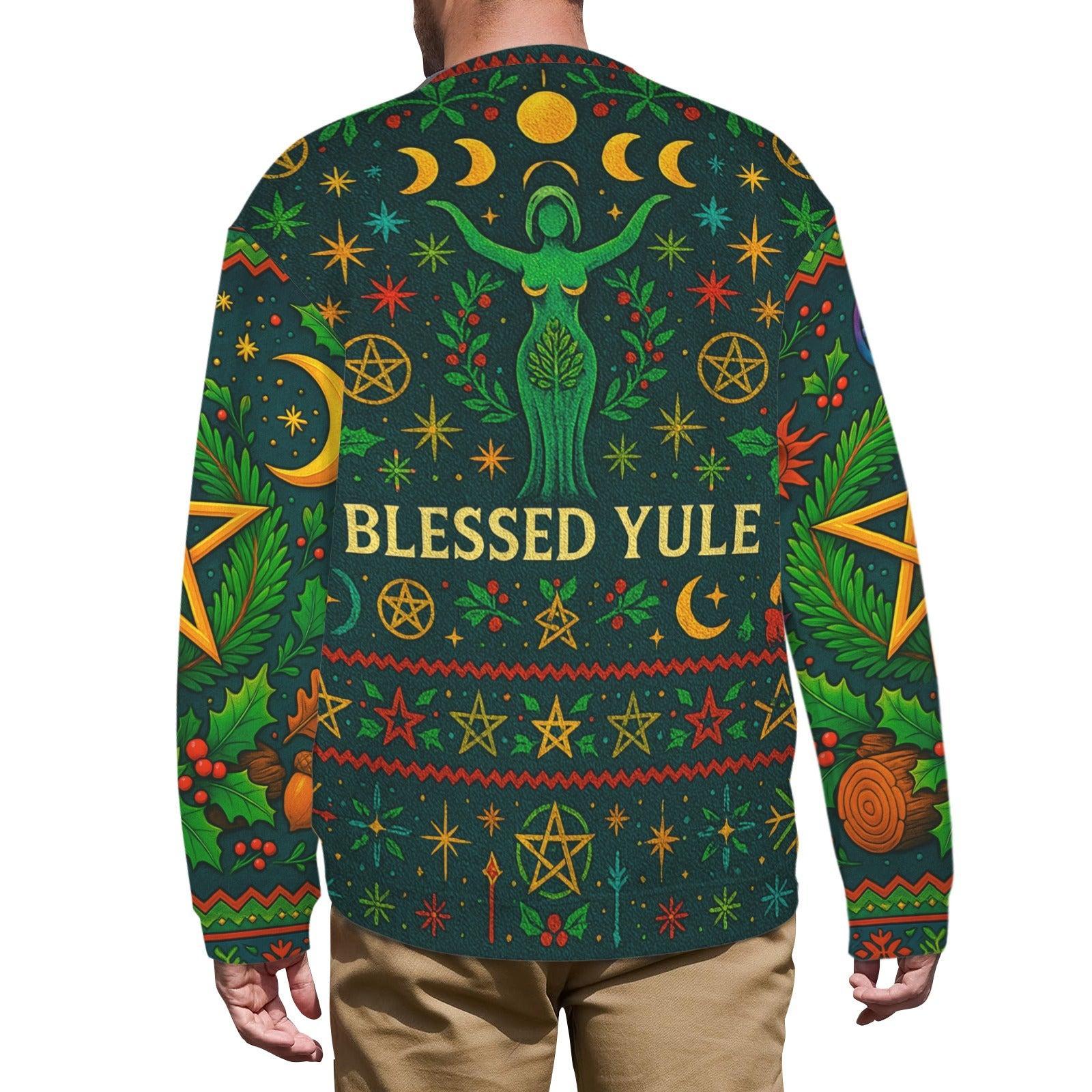 Pentacle Pagan Christmas Sweatshirt Wicca Yule Sweater-MoonChildWorld