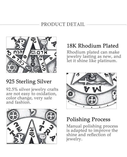 Pentacle Runes Necklace Pagan Jewelry-MoonChildWorld