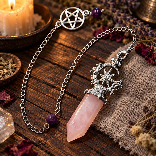 Pentacle Star Crystal Pendulum — ritual scene detail 1