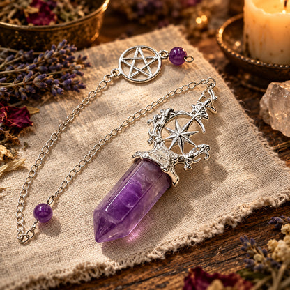 Pentacle Star Crystal Pendulum — ritual scene detail 4