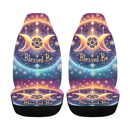 Pentacle Triple Moon Wicca Car Seat Covers-MoonChildWorld