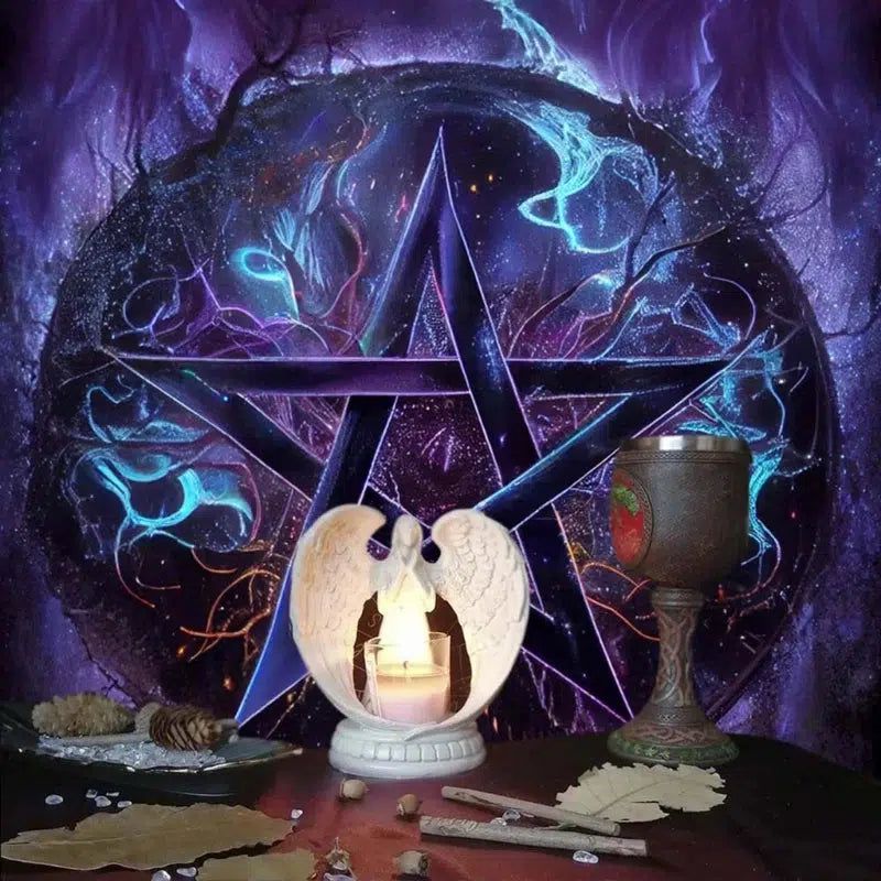 Pentacle Wicca Altar Cloth for Spiritual Practice Tarot Witch Tablecloth-MoonChildWorld