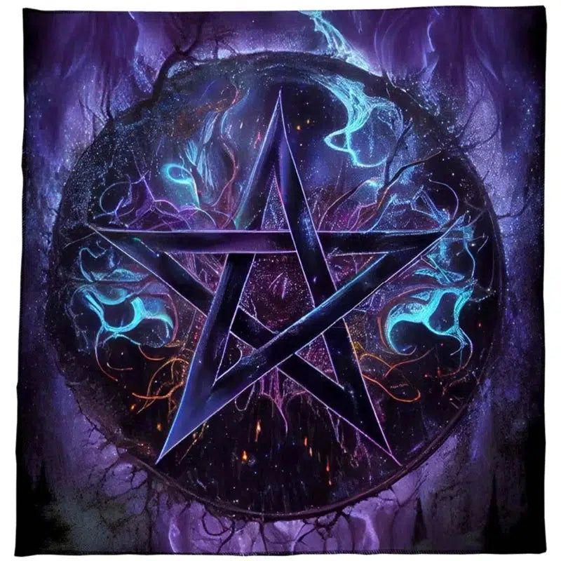 Pentacle Wicca Altar Cloth for Spiritual Practice Tarot Witch Tablecloth-MoonChildWorld